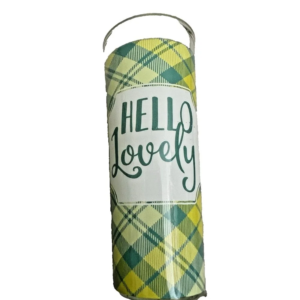 Set of 4 2 FL OZ TALL GREEN+YELLOW PLAID SHOOTERS SHOT GLASSES Girly Girl Saying